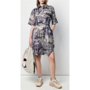 Acne Studios RUNWAY DELLAH THEATRE-PRINT SHIRT DRESS M 100% linen